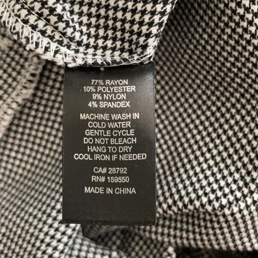 Massimo Fabbro Italy | Houndstooth Front Seam Pull On Crop Pants Black/White 10 - Picture 6 of 11